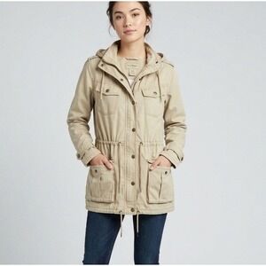 ARITZIA Utility Jacket Womens XS Distressed Brown Full Zip Snap Military Fatigue